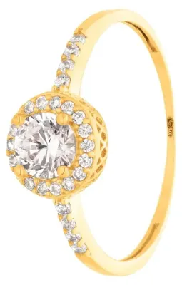 Produktbild von SuzanGold Goldring Damen Echtgold Cocktail Ring 375 Gelbgold mit Zirkonia