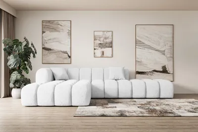 Produktbild von ALTDECOR Ecksofa in L-Form OLEA-L2 - 289x176x71 cm Weiß - Corner Sofa Bett Eckcouch Couch Wohnlandschaft Cauchsofa