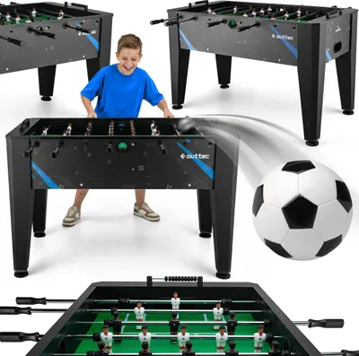 Obrázek produktu pro Outtec® stolní fotbal, skládací stolní fotbal, stolní fotbal - 121 x 60 x 82 cm - včetně 2 míčků - fotbalový stůl pro 22 hráčů, počítadlo branek