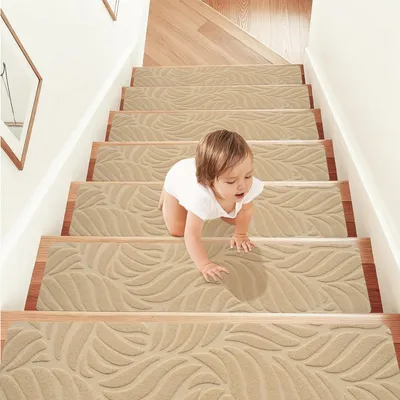 Image de Lot de 15 tapis de sol antidérapants pour escaliers, dimensions 76x20 cm
