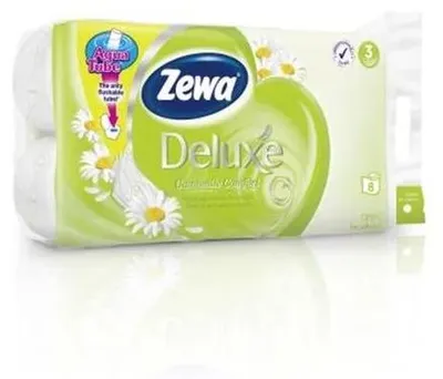 Toaletný papier, 3-vrstvový, malý kotúč, 8 kotúčov, ZEWA "Deluxe", kamilka