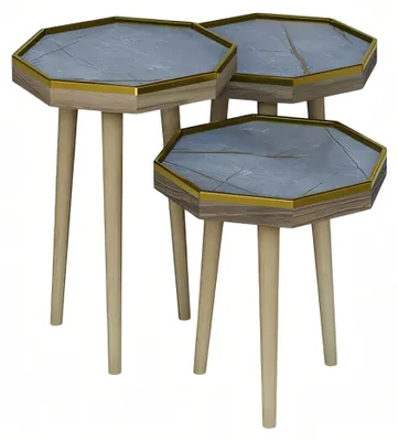 Image de Table d'appoint en bois gris moderne, polyvalente, durable