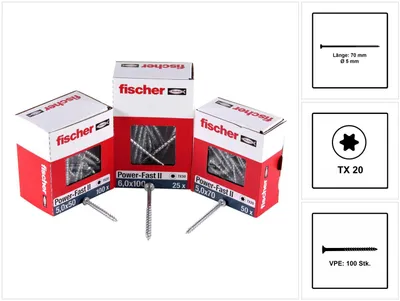 Zdjęcie produktu dla Fischer Box FPF II CTP 5,0x70 BC 100 SCREW