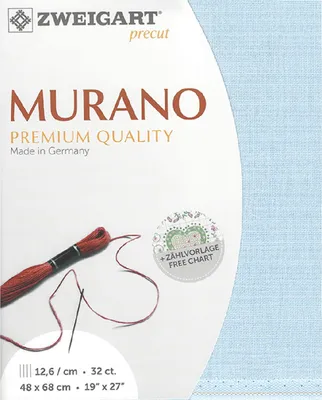 Produktbild von Zählstoff MURANO Zweigart precut 32 ct. 3984 Farbe 503 himmelblau, 48x68 cm