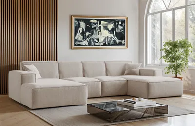 Produktbild von Kaiser Möbel Ecksofa U-Form Siena mit Stoff Maloy Beige