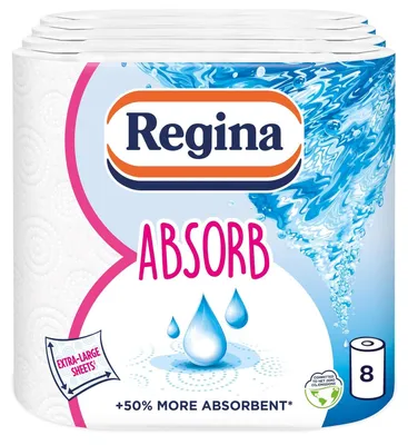 Obrázek produktu pro Regina XXL – savé utěrky do kuchyně – 8 rolí v balení, s vynikající savostí