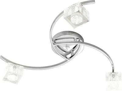 Immagine prodotto di Toplight Plafoniera da soffitto 3 luci Metropolitan con attacco G9, struttura cromo e vetro lavorato, design moderno 50x50x12cm