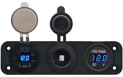 Produktbild von ProRide 12V USB KFZ-Ladegerät 3 Anschlüsse QC3.0, 12V/24V, Voltmeter