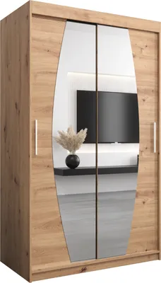 Produktbild von Kleiderschrank, Schiebetürenschrank Schlafzimmer, Schrank mit Spiegel ELYPSE 120 cm