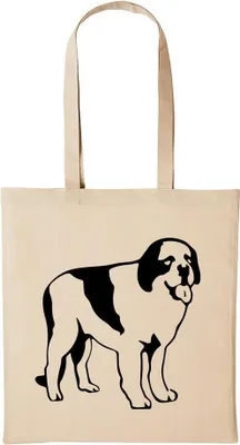 Produktbild von Huuraa Baumwollbeutel Bernhardiner Geschenk Einkaufstasche Natural 10 Liter Baumwolle Bernhardiner Accessoire
