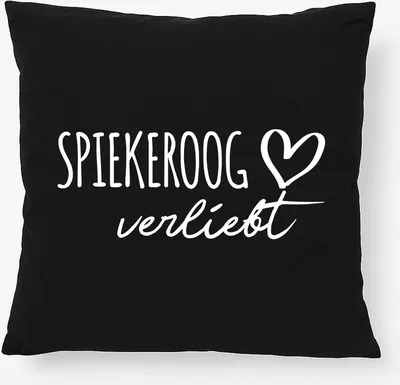 Produktbild von Huuraa Kissen Spiekeroog verliebt 40x40cm mit Füllung Black Baumwolle Dekokissen Geschenkidee