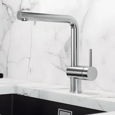 Immagine prodotto di Rubinetto da cucina Blanco LINUS DVGW  in acciaio inox spazzolato 526241