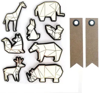 Produktbild von 3D-Aufkleber Zootiere 6 cm + 20 Wimpel Kraft Etiketten