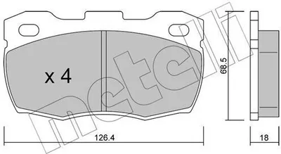 Produktbild von METELLI Bremsbeläge Satz Vorne Bremsklötze für LAND ROVER Defender SUV (L316) 22-0352-0