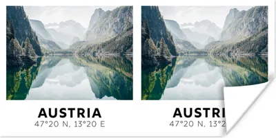 Produktbild von MuchoWow® Poster Österreich - Alpen - Wasser - Berg 160x80 cm - Foto Poster