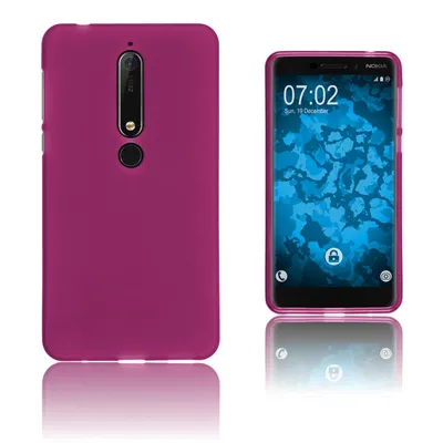 Produktbild von PhoneNatic Case kompatibel mit  Nokia 6.1 (2018) - pink Silikon Hülle matt Cover