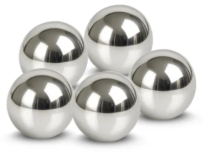 Produktbild von 5er Set Schwimmkugeln als Teichdeko 5 cm Edelstahlkugeln