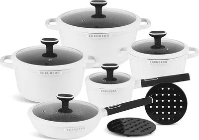 Produktbild von Famanu 12-teiliges Kochtopfset für Induktion - Kochtopfset mit Antihaftbeschichtung