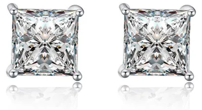 Produktbild von Elegant stud earrings with zircons E00014 - Dimension: 0.5 x 0.5 cm