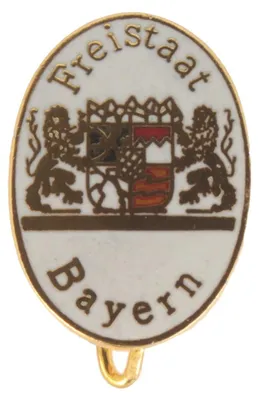 Hutanstecker Freistaat Bayern Emblem von Hut-Breiter in bunt