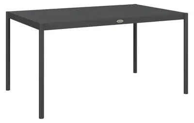Image de Table de jardin d'extérieur - Table rectangulaire - Résistante aux intempéries - Structure en aluminium - 145x90x74 cm - Gris foncé