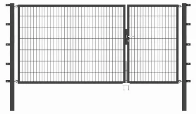 Produktbild von Alberts Doppeltor Flexo mit Zubehör, zum Einbetonieren, anthrazit, Breite 300 cm (100 cm + 200 cm), Höhe 140 cm
