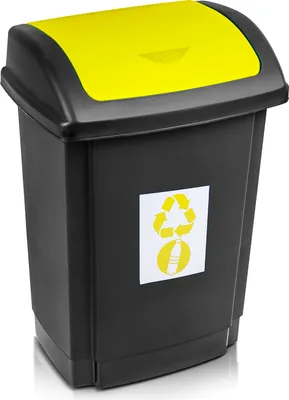 Produktbild von Mülleimer Abfalleimer Mülltrennung Rotho 25 Liter schwarz/gelb Plast Team