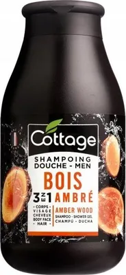 Image de Shampooing et gel douche pour hommes 3 en 1 COTTAGE, parfum Amber Wood, 250 ml