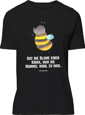 Produktbild von Mr. & Mrs. Panda Größe M T-Shirt Hummel flauschig - Schwarz - Geschenk, mit Spruch, Lustige Sprüche, Tshirt, Biene, Shirt, Blume, Herren, Natur