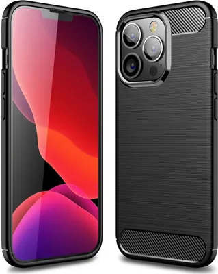 Produktbild von Mobigear Brushed Slim iPhone 14 Pro Hülle Flexibles TPU Backcover - Schwarz