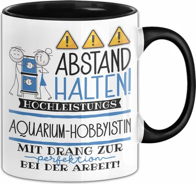 Produktbild von Aquarium-Hobbyistin Tasse Geschenk Lustig Abstand Halten Hochleistungs-Aquarium-Hobbyistin Mit Drang Zur Perfektion Bei Der Arbeit (Schwarz)