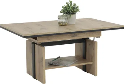 Produktbild von Couchtisch INGO | ausziehbar & höhenverstellbar | Holzwerkstoff Viking Oak/Anthrazit | B 110 - 150 x T 70 x H 53 - 72 cm | Lift