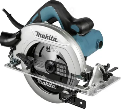 A studio shot of a Makita circular saw against a white background.