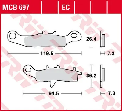 Produktbild von TRW Lucas Bremsbeläge MCB697EC für Kawasaki Suzuki