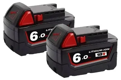 Immagine prodotto di Batterie per utensili elettrici, capacità 6000mAh, compatibili con gli utensili M18, confezione da 2 batterie da 6000mAh, 18V