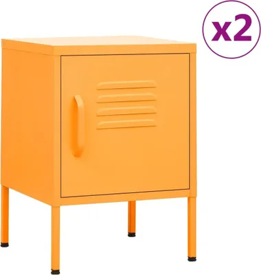 Obrázek produktu pro Noční stolky 2 ks hořčicově žlutá 35 x 35 x 51 cm ocel