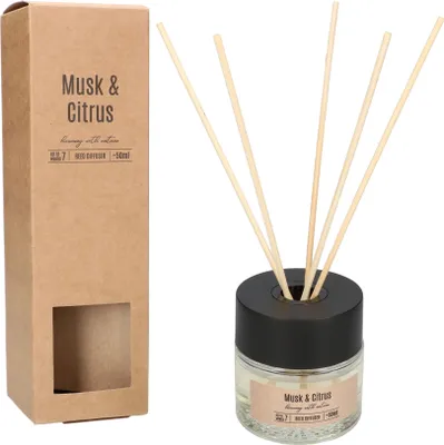 Produktbild von KOTARBAU® Duft-Diffusor mit Ratan-Stäbchen 50ml Orientalischer Duft für Haus und Wohnung Moschus & Zitrusfrüchte
