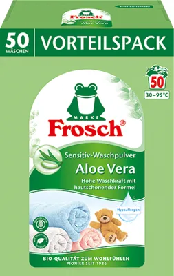 Produktbild von (Frosch, Waschpulver, Sensitive Aloe Vera, 50 Wäschen