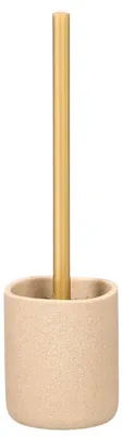 Obrázek produktu pro BERILO Kartáč na toaletu, kartáč na WC, béžová barva, 37 cm, sada do koupelny, materiál: polyresin