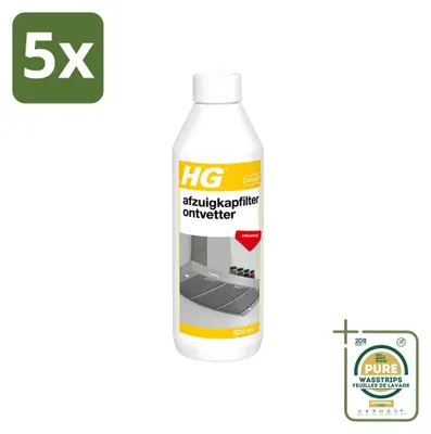 Produktbild von 5 x HG Afzuigkapfilter-Entfetter - selbsttätig - 500 ml - Vorratspackung - 5 Stücke