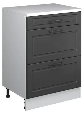 Image de Commode d'extension Vicco Rion Anthracite campagne/Blanc 60x46cm sans pente avec 3 tiroirs, Model 60782