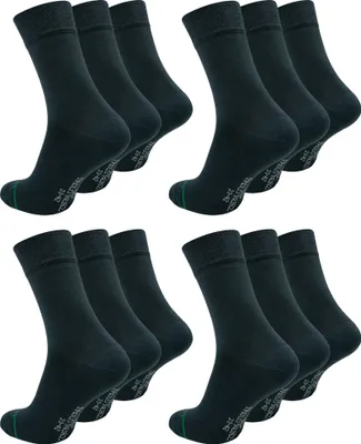 Produktbild von Paolo Renzo Bambus Business Socken Damen & Herren 12 Paar 43/46 Dunkelgrau