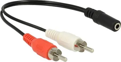 Obrázok produktu pre DeLOCK 85806, 2 x RCA, Samec, 3.5mm, Samica, 0,2 m, Čierna, Červená, Biela