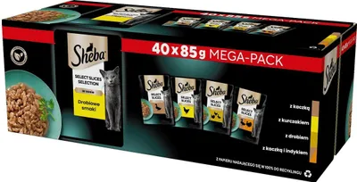 Obrázek produktu pro SHEBA Selection Select Slices Poultry Flavors - mokrá krmiva pro kočky - 40 x 85g