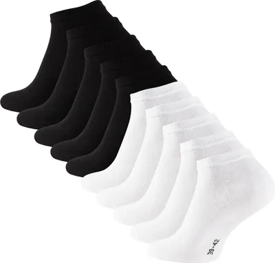 Produktbild von Cotton Prime® 10 Paar COTTON-Essentials Sneaker-Socken 39-42 Schwarz/Weiss
