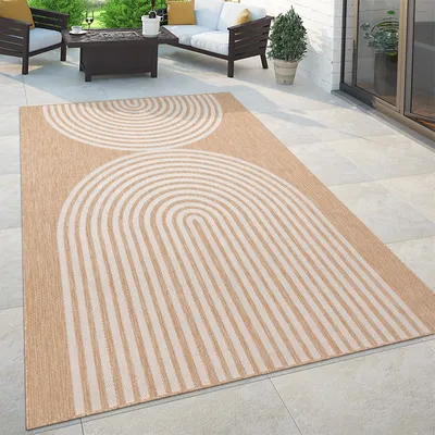 Produktbild von In- & Outdoor Teppich Flachgewebe Palmen Boho Sisaloptik robust Balkon & Garten Grösse 60x100 cm