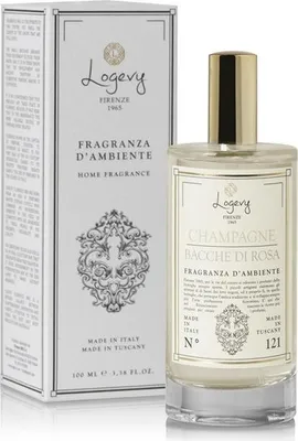 Zdjęcie produktu dla Logevy - Spray do pomieszczeń - Szampan i jagody róży - 100 ml - Musujące nuty szampana i jagód róży
