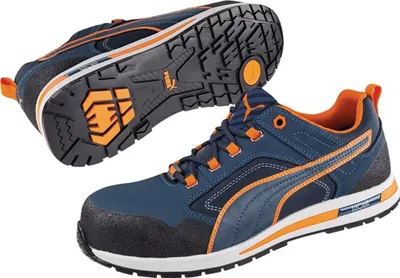 Produktbild von Sicherheitsschuh Crosstwist LOW Gr.42 blau/orange S3 HRO SRC EN20345 Leder PUMA