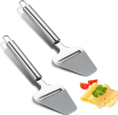 Obrázek produktu pro 2dílný kráječ na sýr/kráječ na sýr z nerezové oceli, multifunkční kráječ na sýr, praktický kráječ na sýr, stříbrná barva, do kuchyně