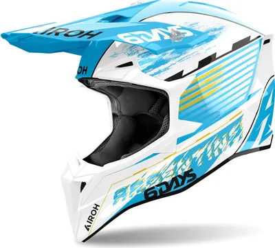 Zdjęcie produktu dla Kask motocrossowy AIROH Wraaap Six Days Argentina 2023 biały jasnoniebieski rozmiar XXS